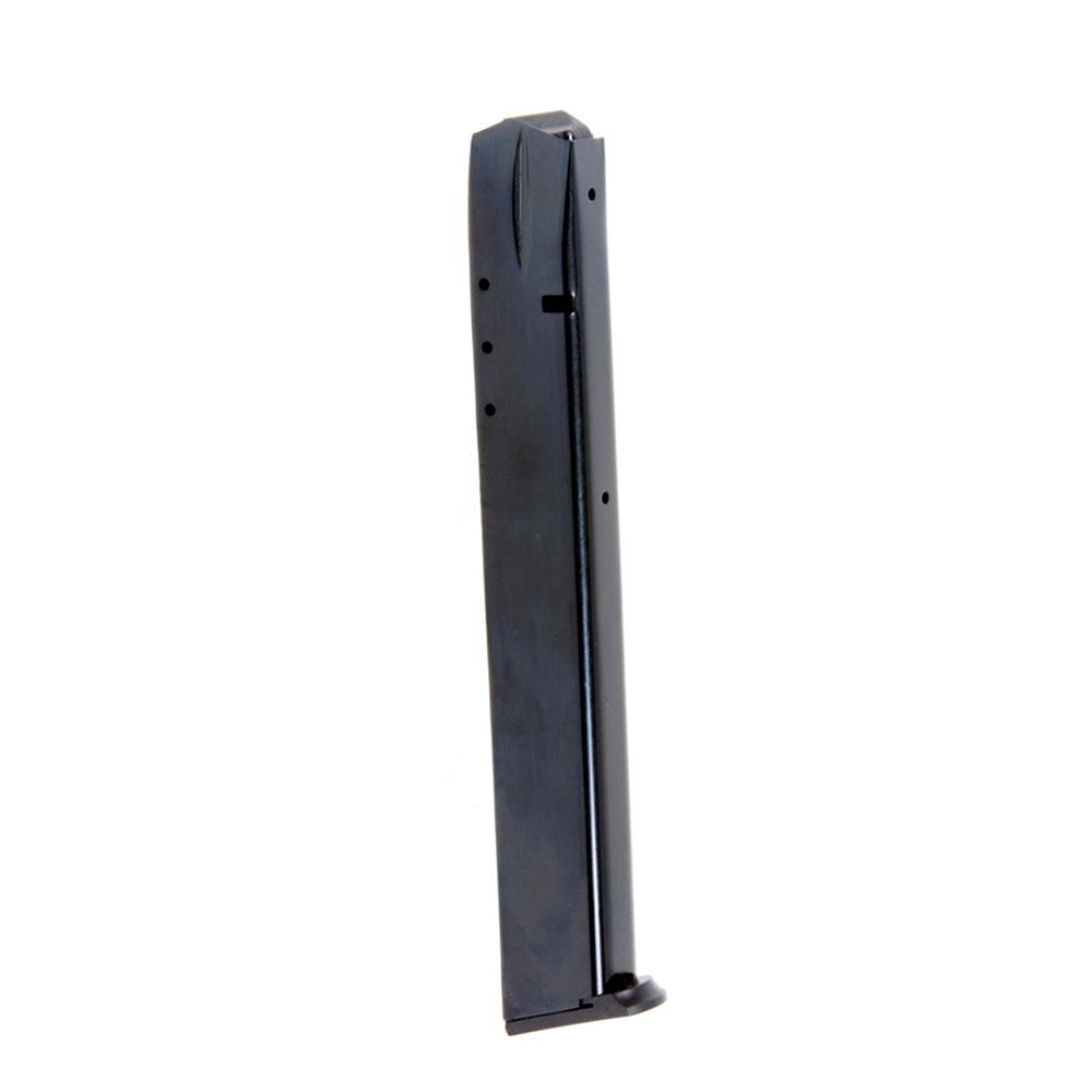 Promag S&W 910/915/459/5900 Series Handgun Magazine 9mm Luger 32/rd Picture of Promag Mfg. Inc. PROMAG S&W 910 - 915 - 459 & 5900 SERIES 9MM (32) RD BLUE STEEL MAGAZINE