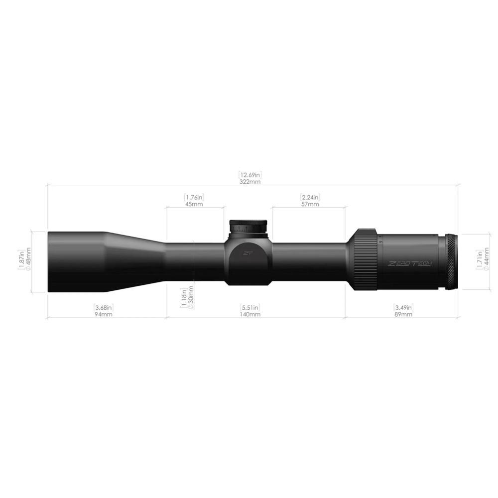 ZeroTech Thrive Rifle Scope 3-9x40 30mm SFP PHRiii MOA Non-Illum Black Picture of ZeroTech Thrive Riflescope 3-9x40 PHRiii MOA 30mm