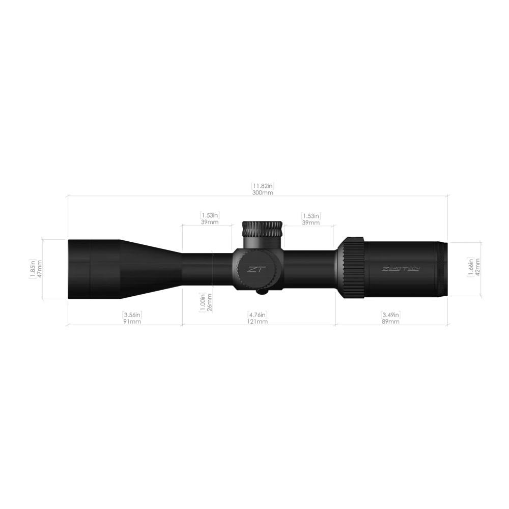 ZeroTech Vengeance Rifle Scope 3-12x40 1" SFP ZeroPlex Non Illum. Black Picture of ZeroTech Vengeance Riflescope 3-12x40 ZeroPlex MOA 25mm