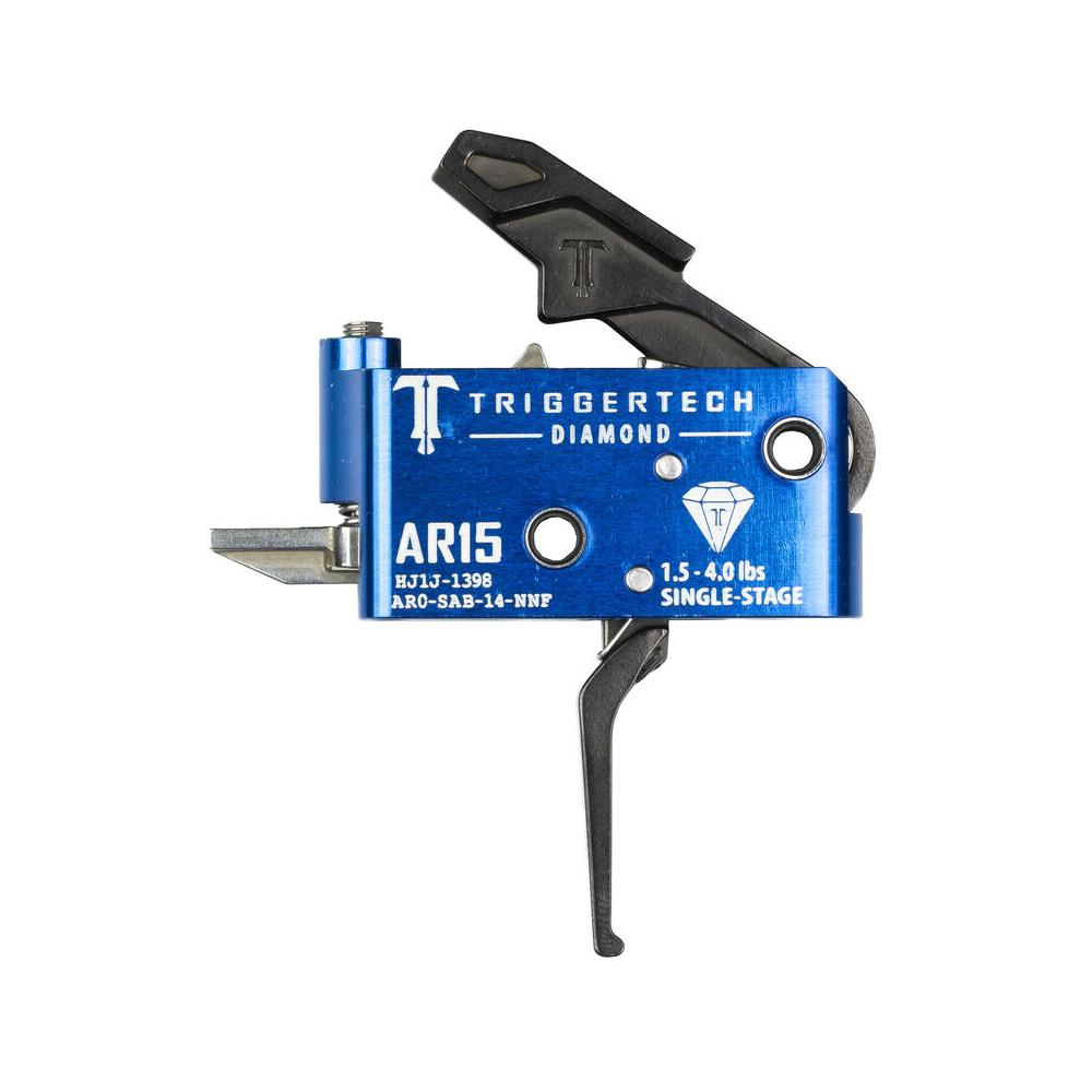 TriggerTech AR15 Single-Stage Diamond Flat Trigger Black Picture of TriggerTech TriggerTech AR15 Single-Stage Diamond Flat Trigger AdmBlu Blk