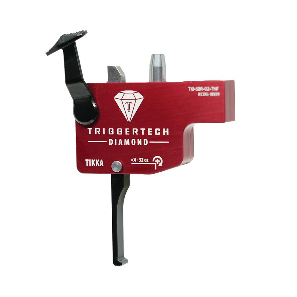 TriggerTech Tikka Diamond Trigger 4-32 oz Flat RH Black Picture of TriggerTech TriggerTech Diamond - Tikka - Right Hand Red Flat Lever