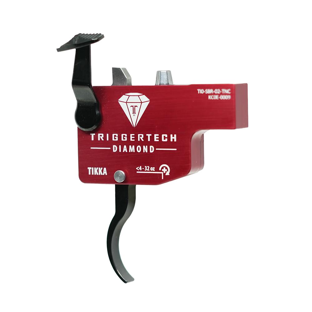 TriggerTech Tikka Diamond Trigger 4-32 oz Curved RH Black Picture of TriggerTech TriggerTech Diamond - Tikka - Right Hand Red Curved Lever