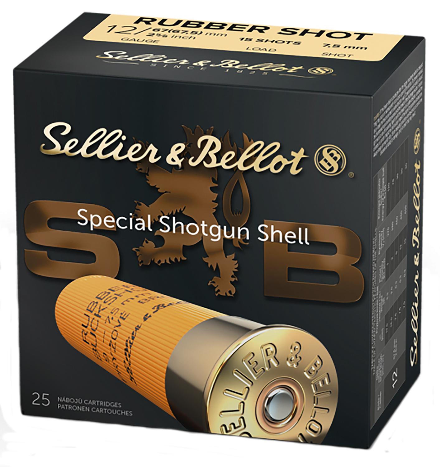 Sellier & Bellot Shotgun Ammunition 12 ga 2 5/8" 15 plts Rubber - 25/box Picture of Mag-Tech/Sellier- Bellot 12 GA RUBBER BUCK 15 SHOT 2 5/8 25 RD