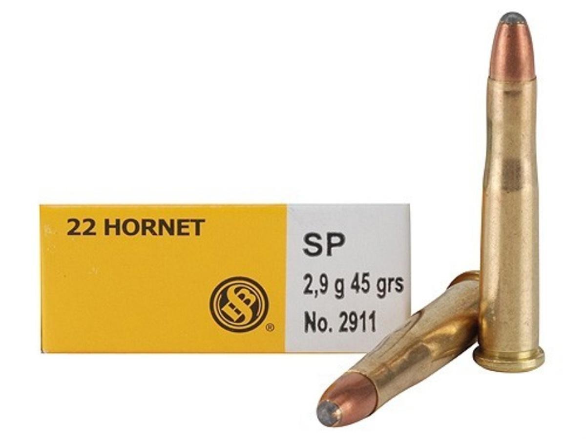 Sellier & Bellot Rifle Ammunition .22 Hornet 45 gr SP 2346 fps - 20/box