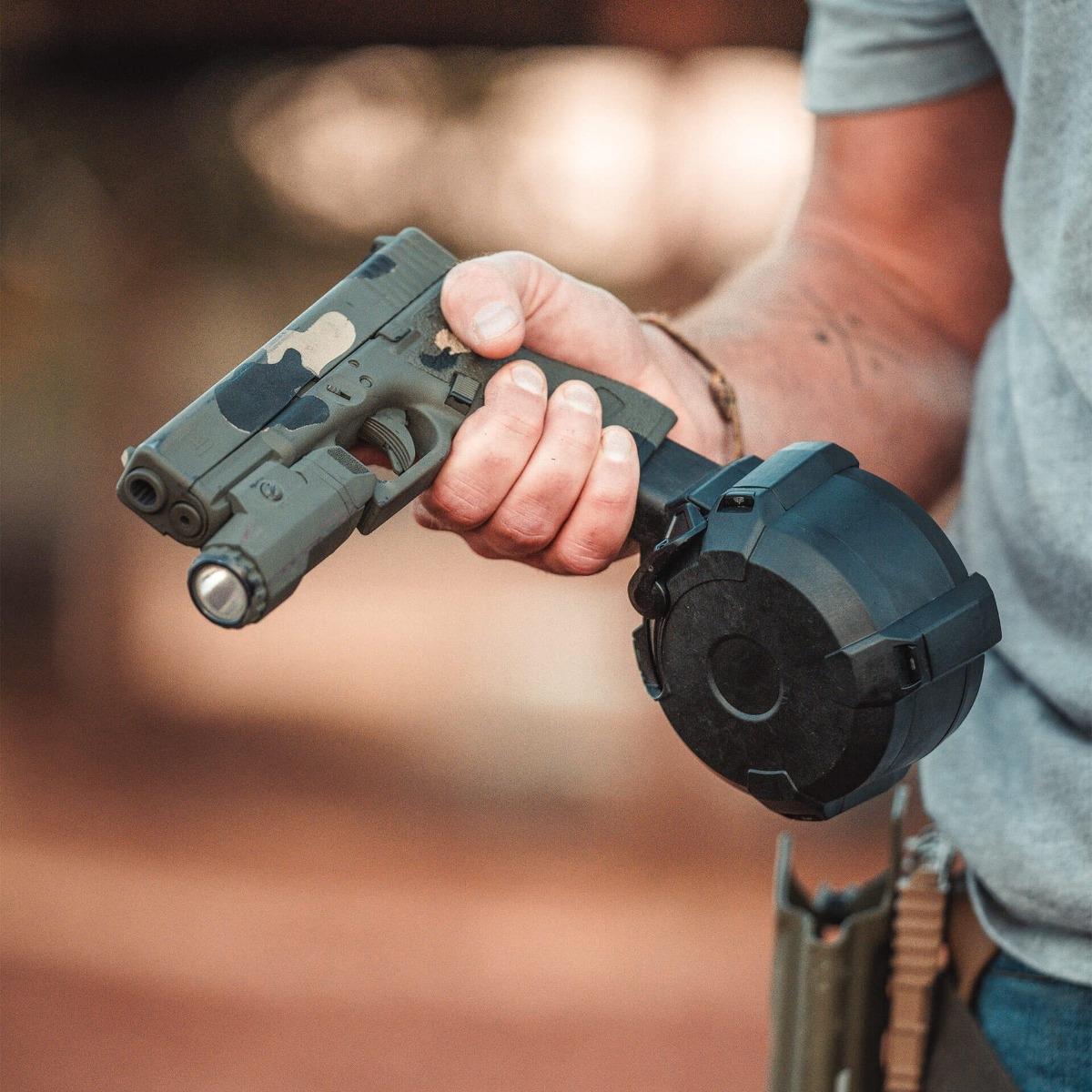 Magpul PMAG D-50 Handgun Magazine for Glock 9mm Luger 50/rd Picture of Magpul Accessories Magpul PMAG D-50 GL9 - GLOCK