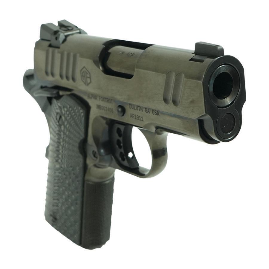 Alpha Foxtrot AF1911 70 Series Handgun .45 ACP 7rd Magazine 3.25" Barrel Black Novak Sights Polished DLC Finish Picture of Alpha Foxtrot AF1911-ENHANCED 45ACP 3.25in Polished Standard Sights