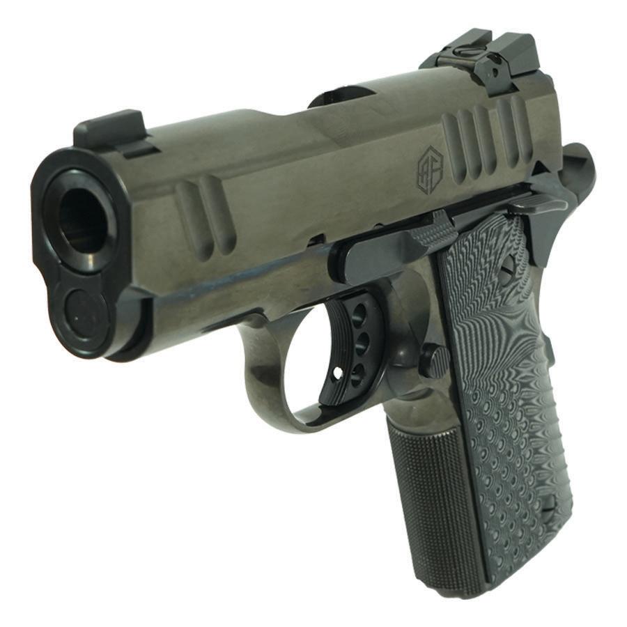 Alpha Foxtrot AF1911 70 Series Handgun .45 ACP 7rd Magazine 3.25" Barrel Black Novak Sights Polished DLC Finish Picture of Alpha Foxtrot AF1911-ENHANCED 45ACP 3.25in Polished Standard Sights