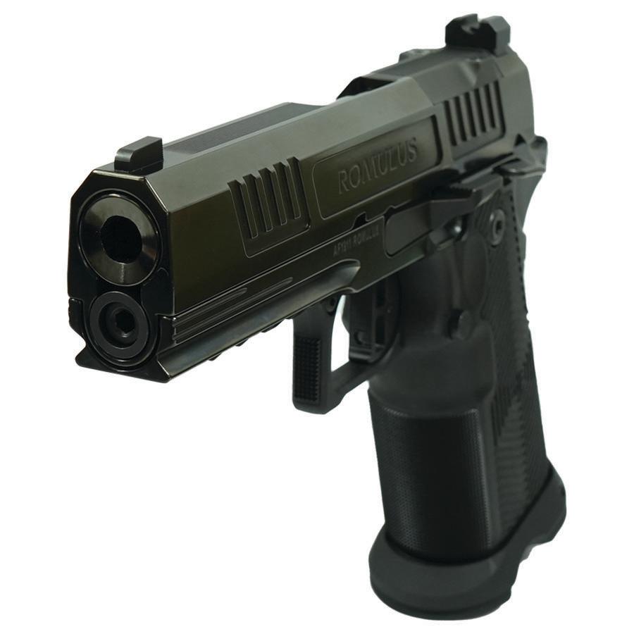 Alpha Foxtrot AF1911 Romulus Polish DLC Finished Handgun 9mm Luger 17 & 20rd Magazines 4.25" Bull Barrel RMSc Cut Picture of Alpha Foxtrot AF1911-ROMULUS 9MM 4.25in Polished Finish RMSc Cut