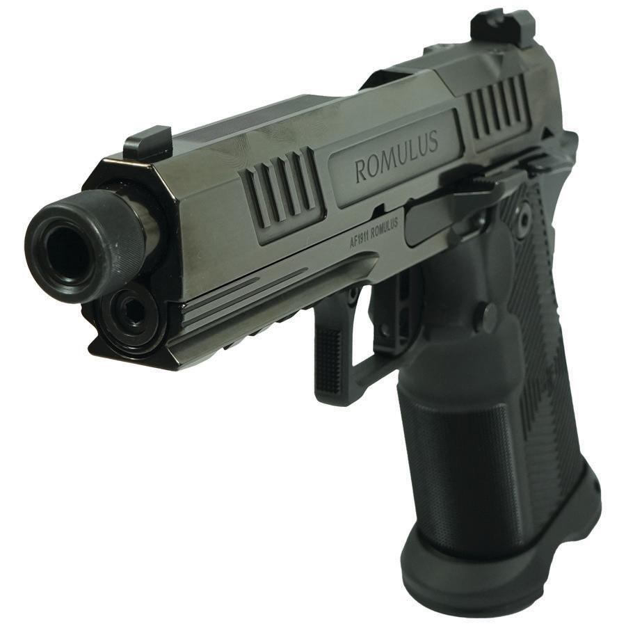 Alpha Foxtrot AF1911 Romulus Handgun 9mm Luger 17rd & 20rd Magazine 4.25" Threaded Barrel Black RMSc Cut Polished DLC Picture of Alpha Foxtrot AF1911-ROMULUS 9MM 4.25in Polished RMSc Cut Threaded Barrel