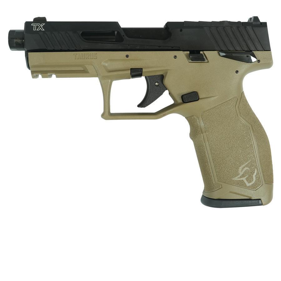 Taurus TX22 TORO Handgun .22 LR 16(1)&22(1)rd Magazines 4.6" Barrel Black Slide/FDE Frame Picture of Taurus International Inc. TAURUS 2TX 22 22LR 4.1'' FDE/BK 1x16 1x22RDS TORO