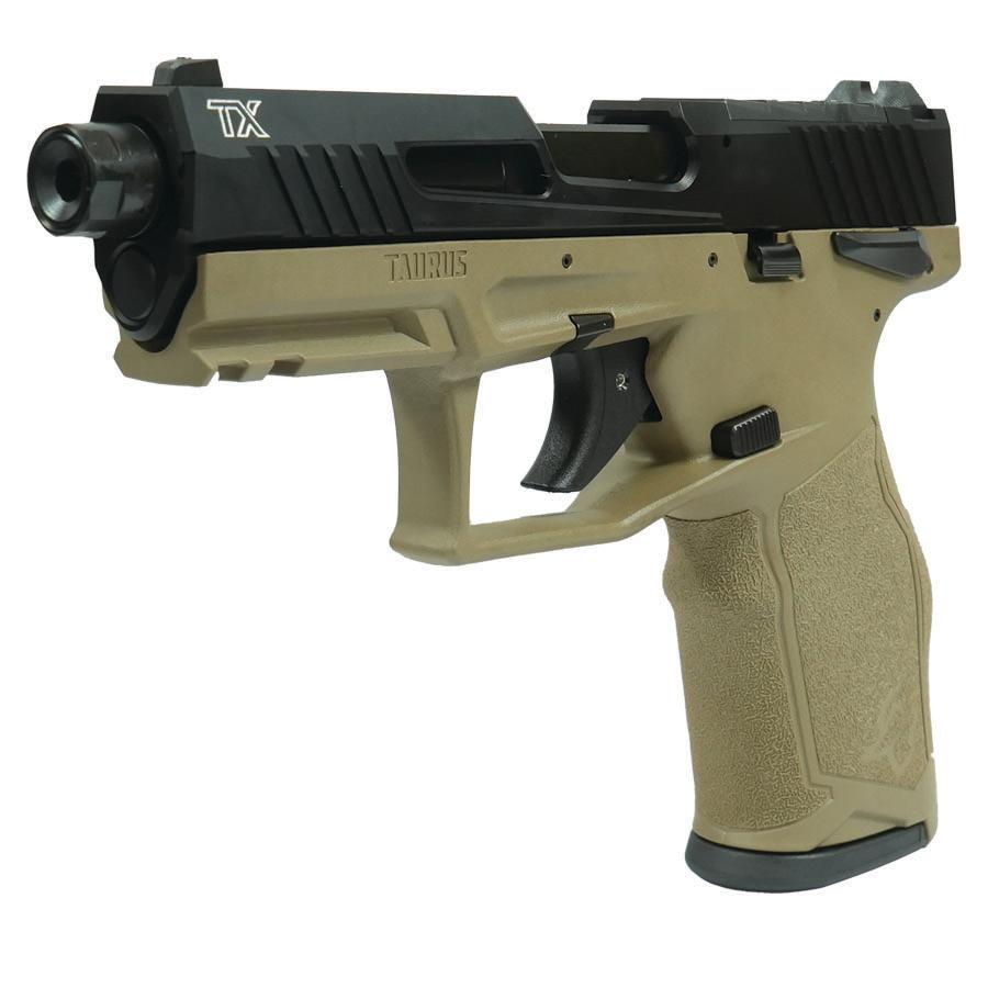 Taurus TX22 TORO Handgun .22 LR 16(1)&22(1)rd Magazines 4.6" Barrel Black Slide/FDE Frame Picture of Taurus International Inc. TAURUS 2TX 22 22LR 4.1'' FDE/BK 1x16 1x22RDS TORO