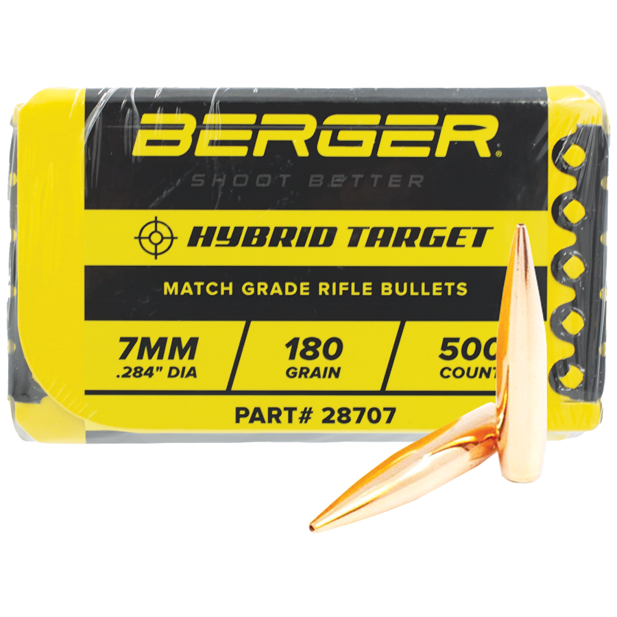 Berger Match Grade Target Bullets 7mm .284" 180 gr Hybrid Target 500/ct Picture of Berger Bullets 7MM 180GR MATCH HYBRID TARGET 500ct BULLETS