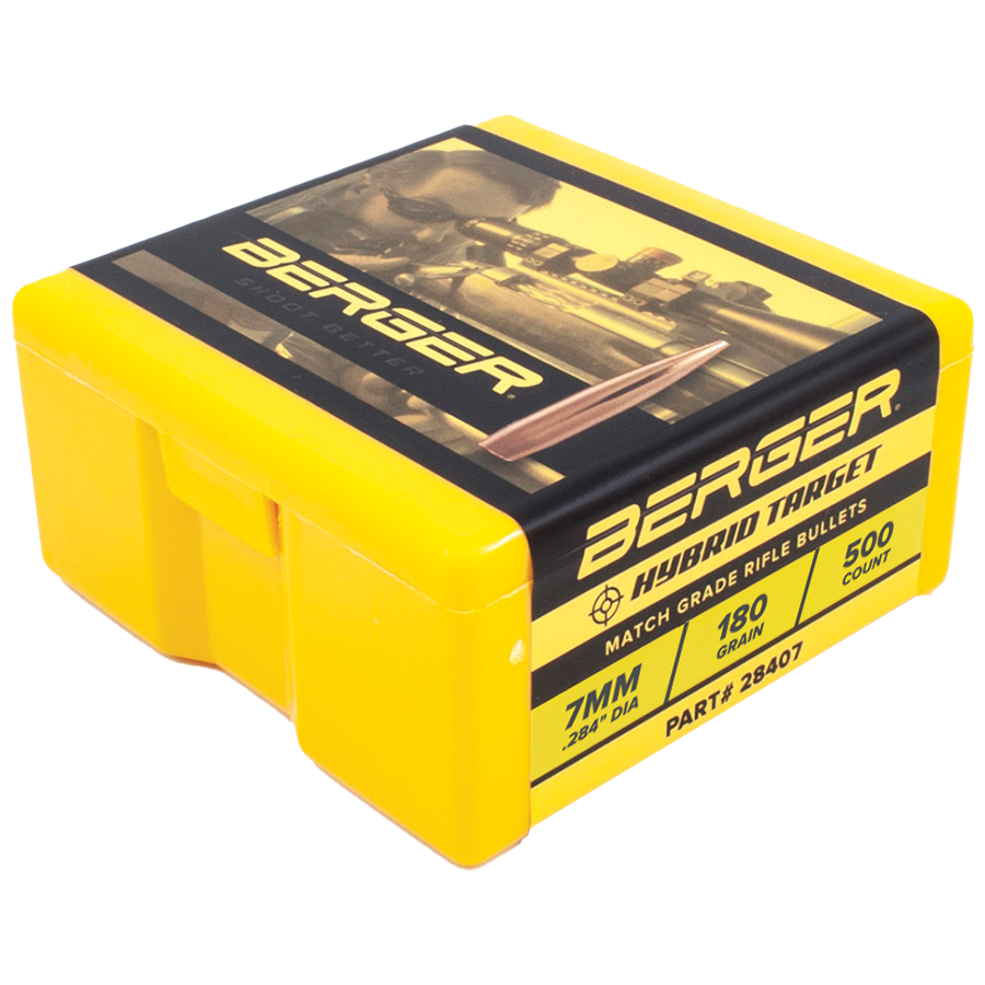 Berger Match Grade Target Bullets 7mm .284" 180 gr Hybrid Target 500/ct Picture of Berger Bullets 7MM 180GR MATCH HYBRID TARGET 500ct BULLETS
