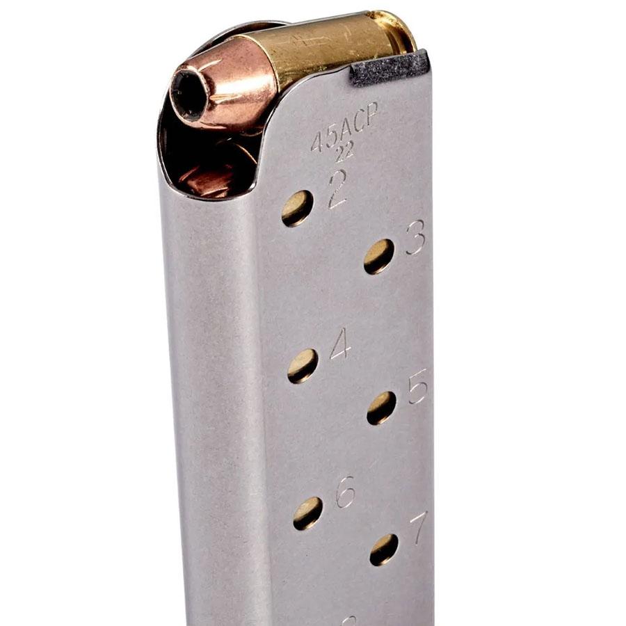 Chip McCormick Power Mag Plus Colt 1911 Handgun Magazine .45 ACP Stainless Steel 8/rd Picture of Chip Mccormick Custom Llc 1911 POWER MAG PLUS .45 ACP 8 RD STS