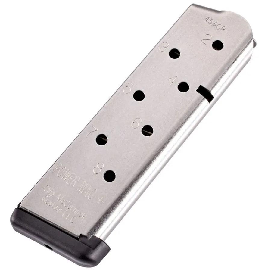 Chip McCormick Power Mag Plus Colt 1911 Handgun Magazine .45 ACP Stainless Steel 8/rd Picture of Chip Mccormick Custom Llc 1911 POWER MAG PLUS .45 ACP 8 RD STS