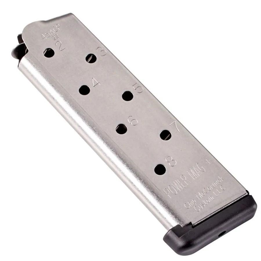 Chip McCormick Power Mag Plus Colt 1911 Handgun Magazine .45 ACP Stainless Steel 8/rd Picture of Chip Mccormick Custom Llc 1911 POWER MAG PLUS .45 ACP 8 RD STS