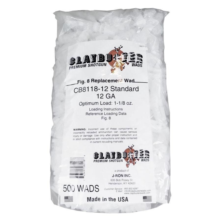 Claybuster Shotshell Wads - 12 ga 1-1/8 oz Replaces WAA12 500/pk Picture of J-Ron Inc. CLAYBUSTER SHOTSHELL WAD 12GA 1 1/8 OZ REPLACES WAA12 500/PK
