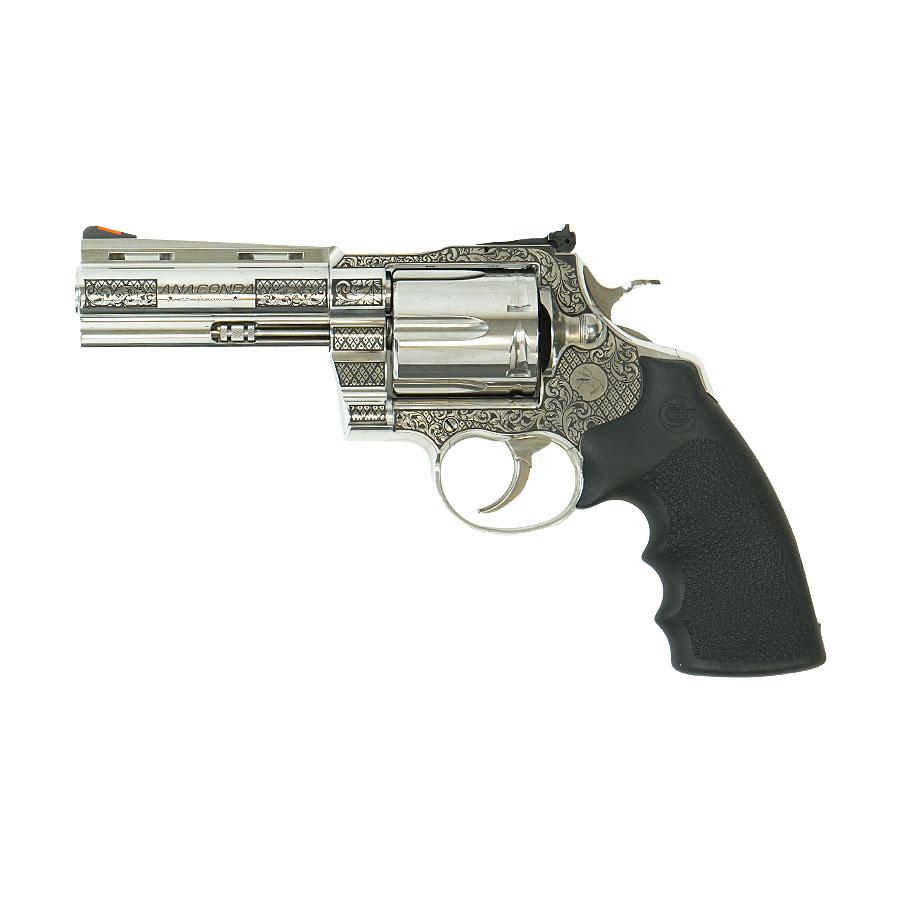 Colt Anaconda "Filigree Frame and Barrel" Handgun .44 Rem Mag 6rd Capacity 4.25" Barrel Stainless Frame Picture of Colt Manufacturing Colt Anaconda .44 MAG 4.25in Brl Stainless Filigree Frame and Barrel