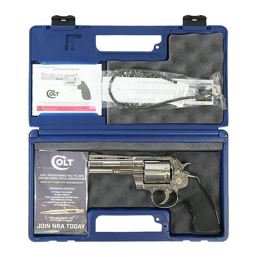 Colt Anaconda "Filigree Frame and Barrel" Handgun .44 Rem Mag 6rd Capacity 4.25" Barrel Stainless Frame Picture of Colt Manufacturing Colt Anaconda .44 MAG 4.25in Brl Stainless Filigree Frame and Barrel