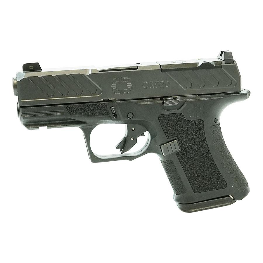 Shadow Systems CR920 Foundation Handgun 9mm Luger 10rd (1) & 13rd (2) Magazines 3.41" Barrel Black with Night Sights Picture of Shadow Systems dba Shadow Gunworks CR920 Foundation Black 9mm Grn Trit 1D 13rd mag