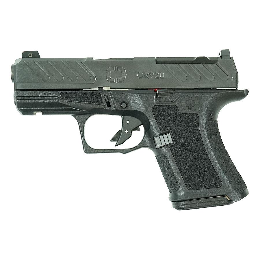 Shadow Systems CR920 Foundation Handgun 9mm Luger 10rd (1) & 13rd (2) Magazines 3.41" Barrel Black with Night Sights Picture of Shadow Systems dba Shadow Gunworks CR920 Foundation Black 9mm Grn Trit 1D 13rd mag