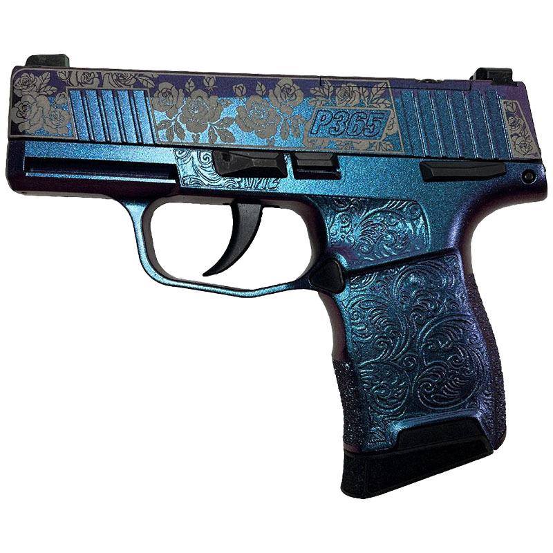 Sig Sauer P365-380-BSS-MS Exclusive "Guns & Roses" Mongoose Purple Handgun .380 10rd Magazines (2) 3.1" Barrel Picture of Sig Sauer Sig P365-380-BSS-MS Nitron Pistol-GUNS & ROSES MONGOOSE PURPLE
