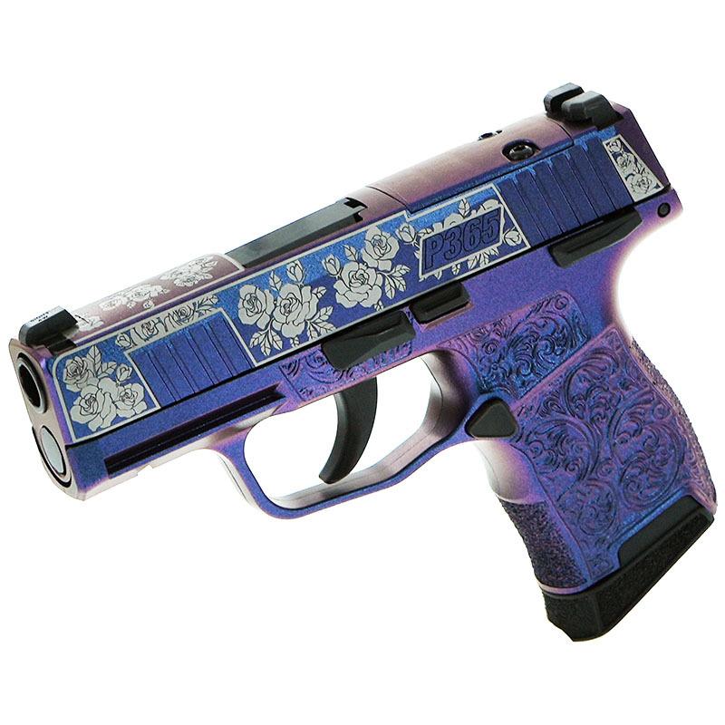 Sig Sauer P365-380-BSS-MS Exclusive "Guns & Roses" Mongoose Purple Handgun .380 10rd Magazines (2) 3.1" Barrel Picture of Sig Sauer Sig P365-380-BSS-MS Nitron Pistol-GUNS & ROSES MONGOOSE PURPLE
