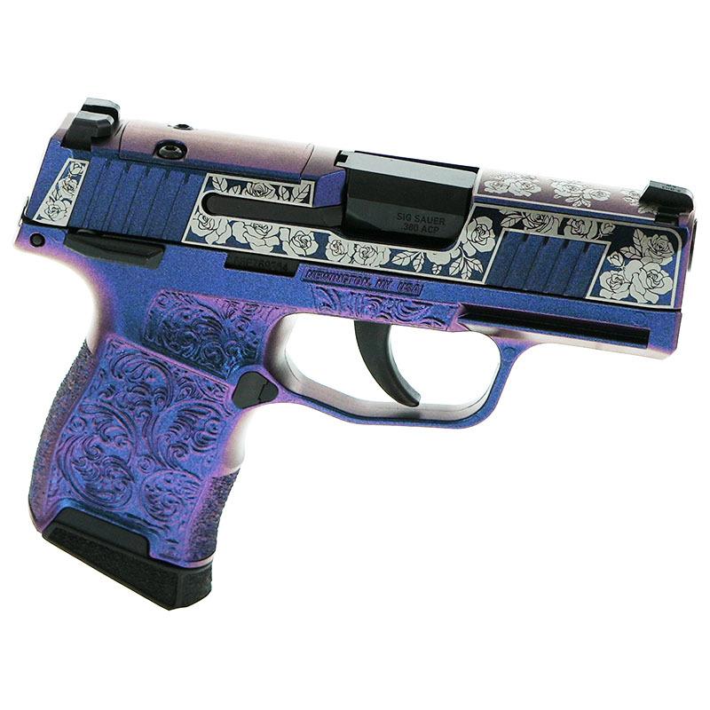 Sig Sauer P365-380-BSS-MS Exclusive "Guns & Roses" Mongoose Purple Handgun .380 10rd Magazines (2) 3.1" Barrel Picture of Sig Sauer Sig P365-380-BSS-MS Nitron Pistol-GUNS & ROSES MONGOOSE PURPLE