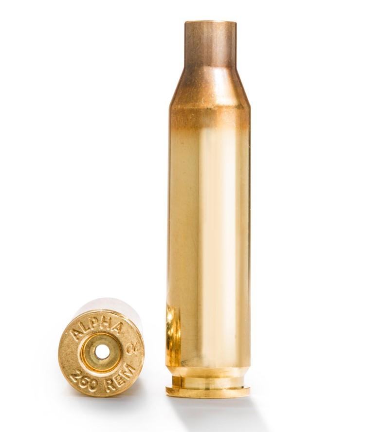 Alpha Munitions Ultra Premium Unprimed Brass Cartridge Cases .260 Remington 100/Box
