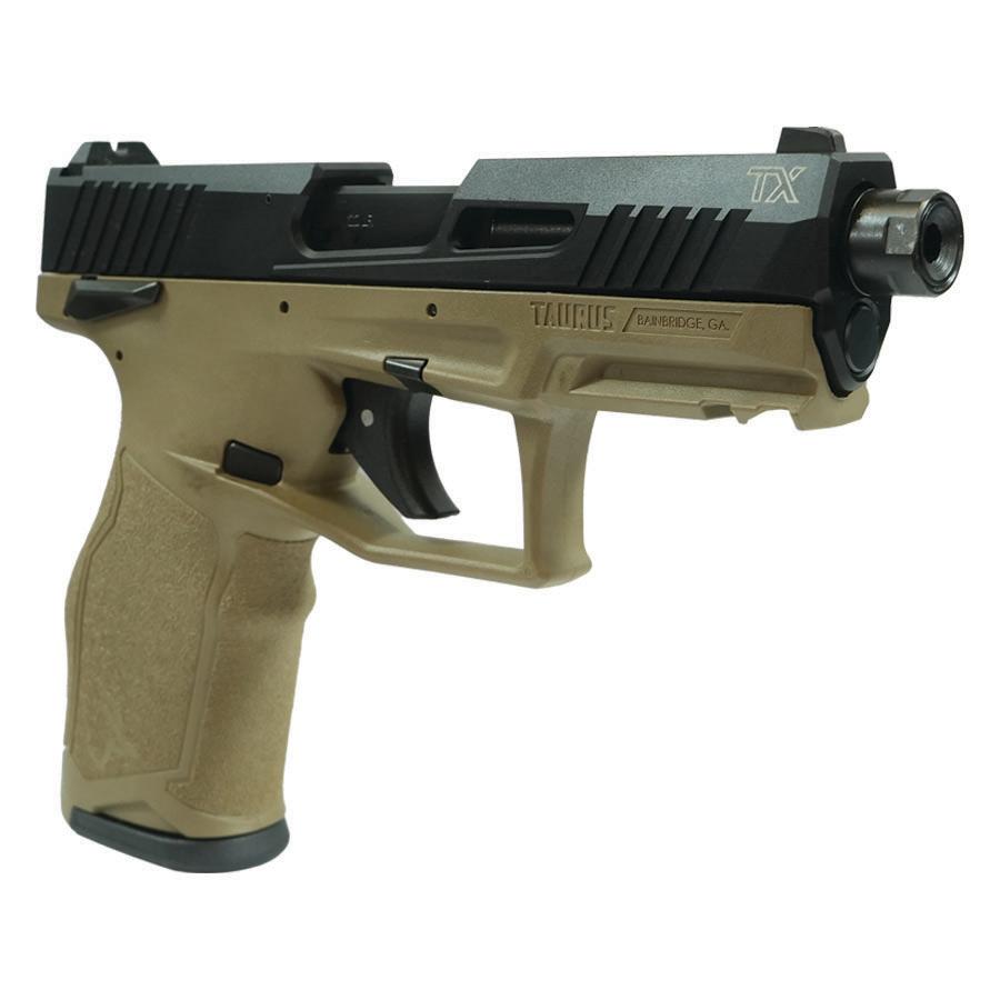 Taurus 2TX22 Handgun .22 LR 10(2)rd Magazines 4.6" Threaded Barrel Black Slide/FDE Frame Picture of Taurus International Inc. TAURUS 2TX 22 22LR 4.6'' FDE/BK 2x10RDS
