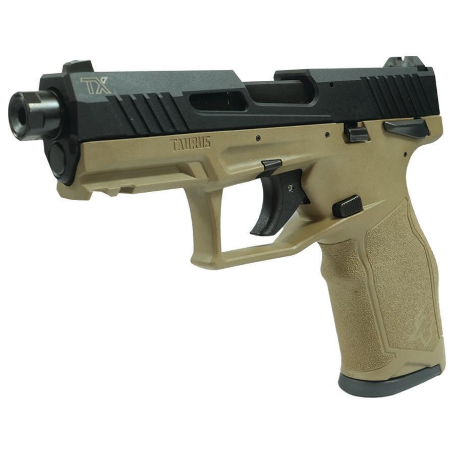 Taurus 2TX22 Handgun .22 LR 10(2)rd Magazines 4.6" Threaded Barrel Black Slide/FDE Frame Picture of Taurus International Inc. TAURUS 2TX 22 22LR 4.6'' FDE/BK 2x10RDS