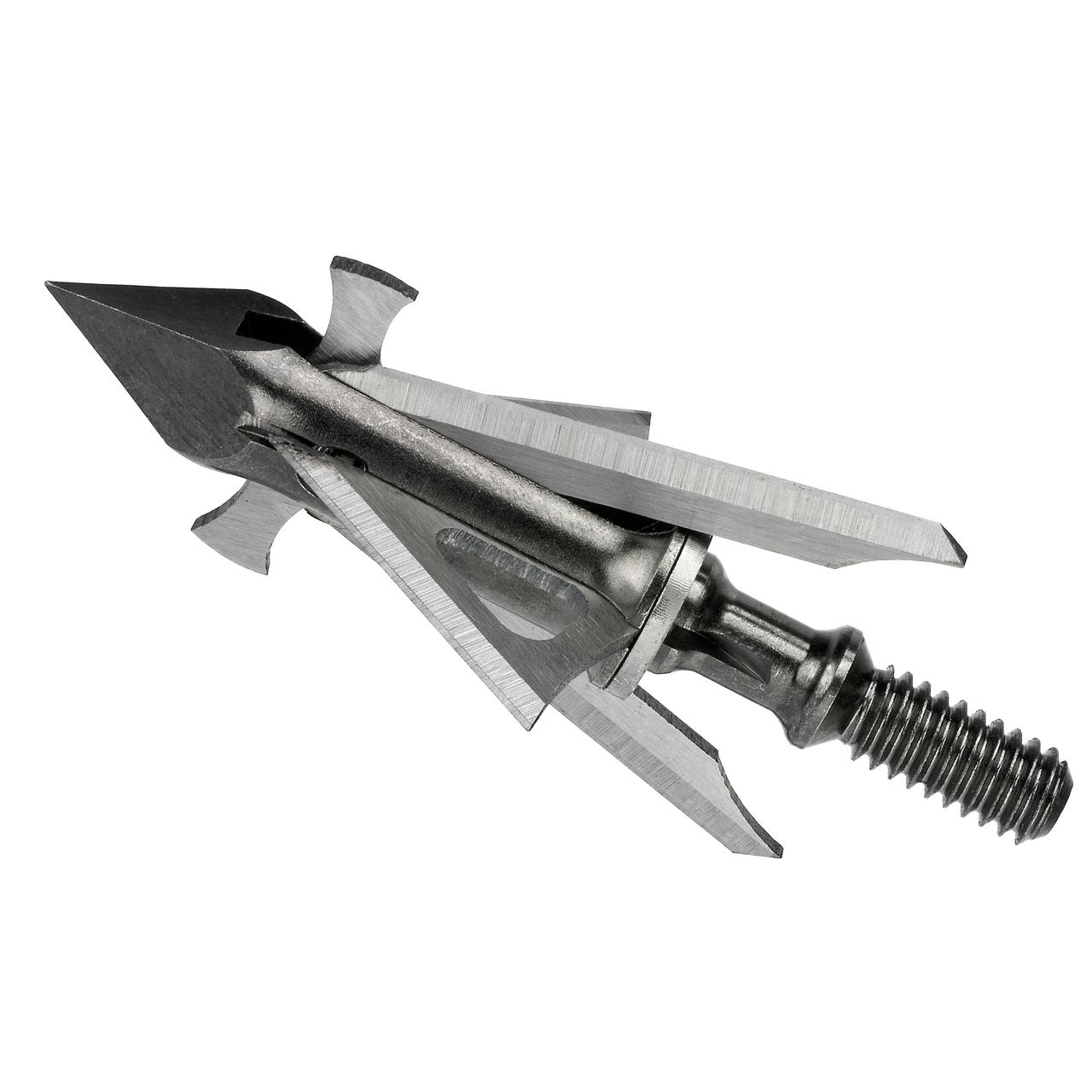 Muzzy Trocar 4-Blade HB-Hybrid Crossbow Broadhead 1" X 1 5/8" Cut 100 gr 3/pk Picture of Feradyne Outdoors TROCAR HB- HYBRID BROADHEAD 1" X 1 5/8" CUT 4 BLADE 100 GRAIN