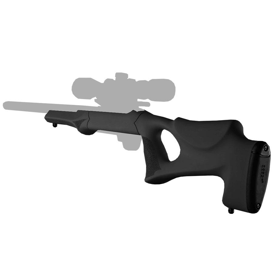 Hogue 10-22 Tactical Thumbhole Stock .920 Barrel Channel Black OverMolded Rubber Picture of Hogue Inc. HOGUE RUGER 10/22 STOCK OVERMOLD TACTICAL THUMBHOLE TARGET BARREL