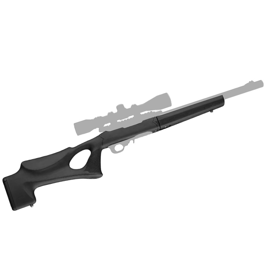 Hogue 10-22 Tactical Thumbhole Stock .920 Barrel Channel Black OverMolded Rubber Picture of Hogue Inc. HOGUE RUGER 10/22 STOCK OVERMOLD TACTICAL THUMBHOLE TARGET BARREL