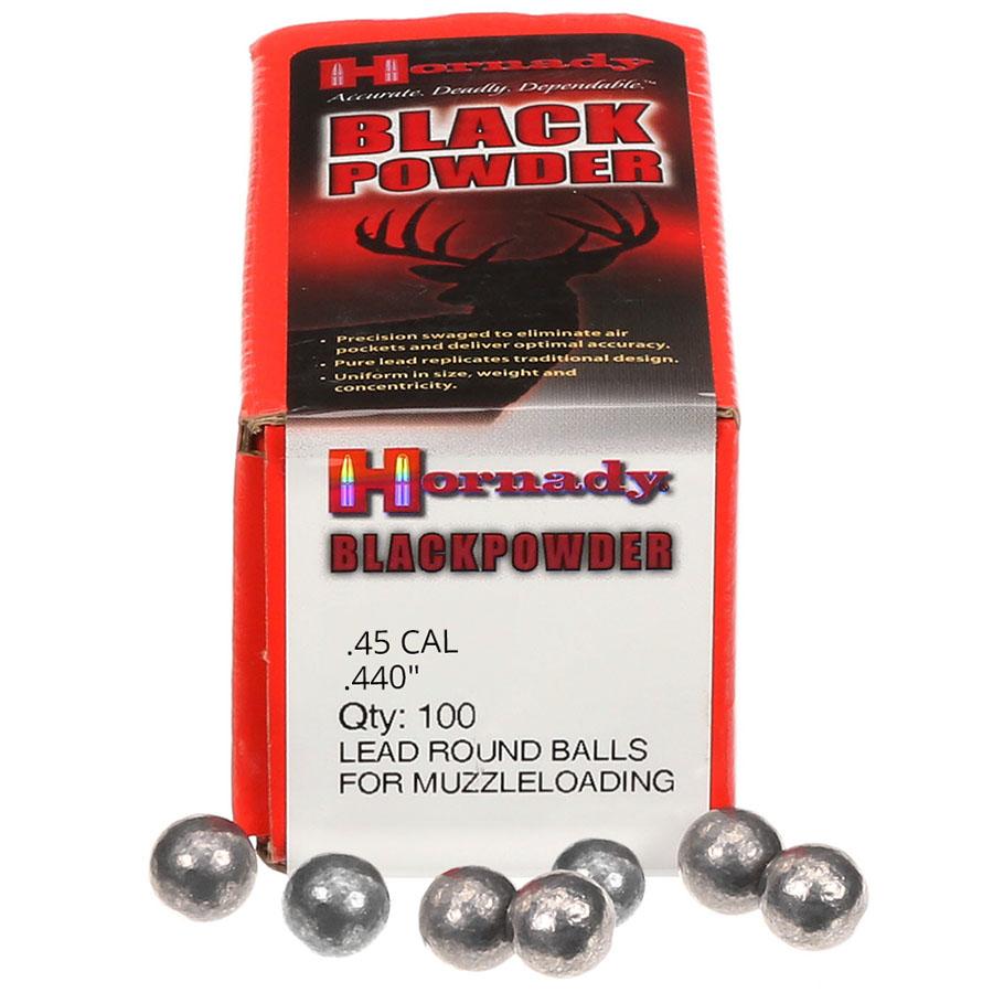 Hornady Lead Round Ball .45 cal .440" 100/ct Picture of Hornady Mfg 45 CAL .440 LEAD BALLS 100 RD