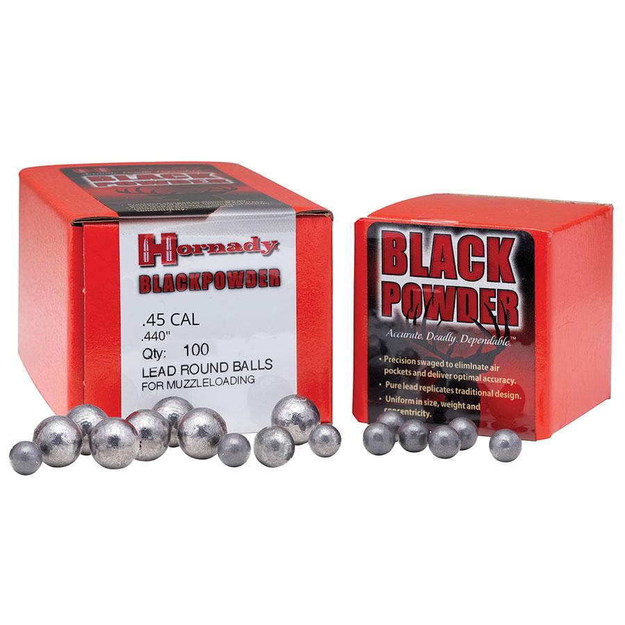 Hornady Lead Round Ball .45 cal .440" 100/ct Picture of Hornady Mfg 45 CAL .440 LEAD BALLS 100 RD