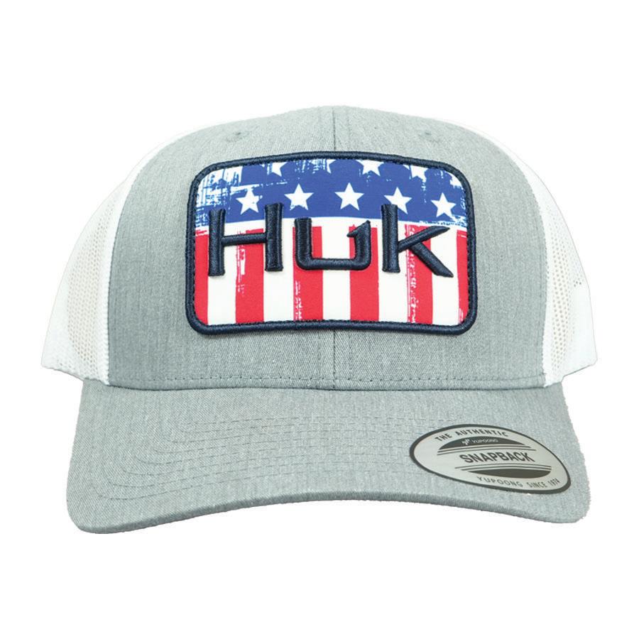 Huk Salute Trucker Hat Heather Grey Picture of Marolina DBA HUK HUK SALUTE TRUCKER HAT
