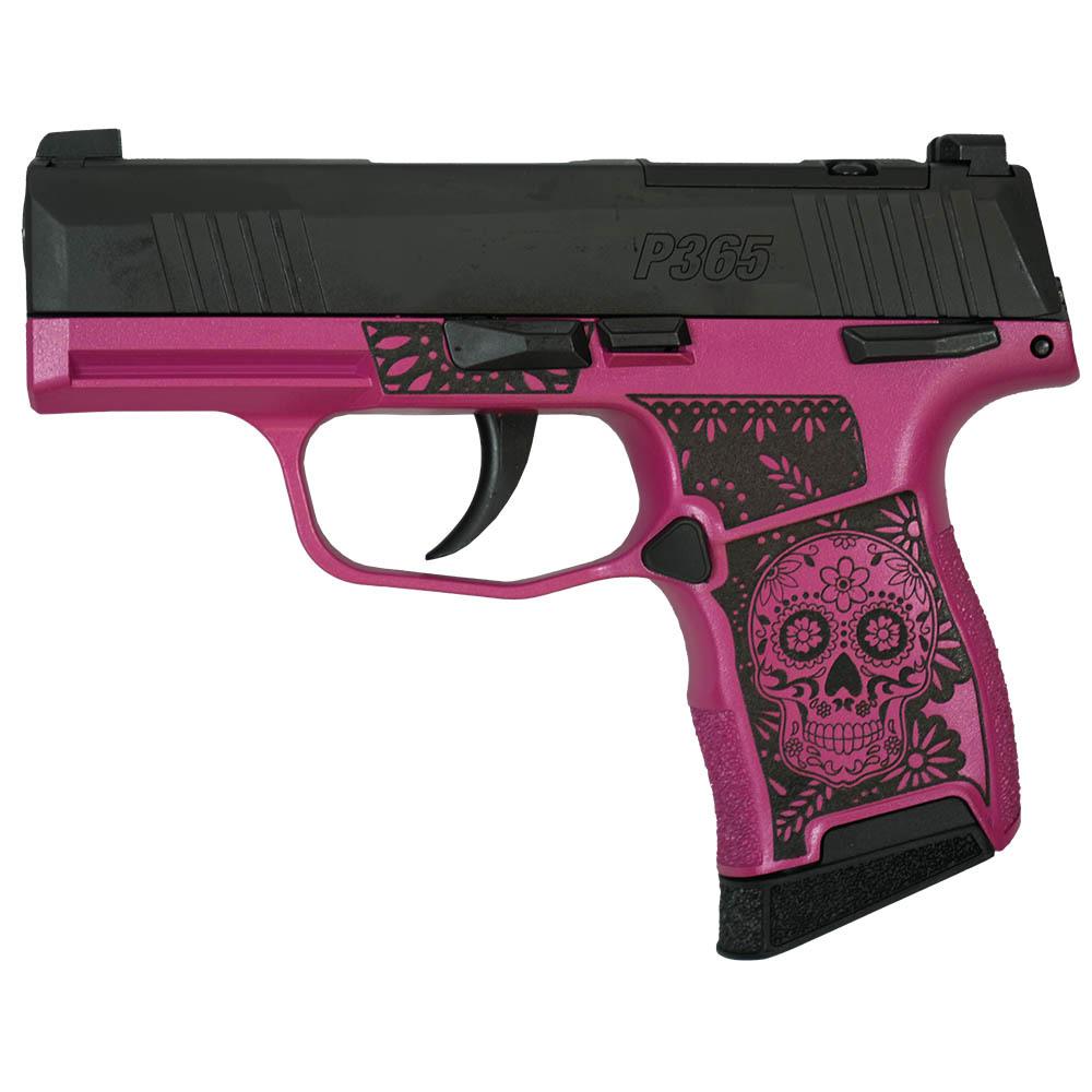 Sig Sauer "Sugar Skull Medusa Pink Frame Only" P365 Optic Ready Handgun 9mm Luger 10rd Magazines(2) 3.1" Barrel X-RAY 3 Sights Manual Safety Picture of Sig Sauer P365 9MM 3.1IN BLK STRIKER XRAY3 OPTIC READY 2 MAGS MANUAL SAFETY-SUGAR SK