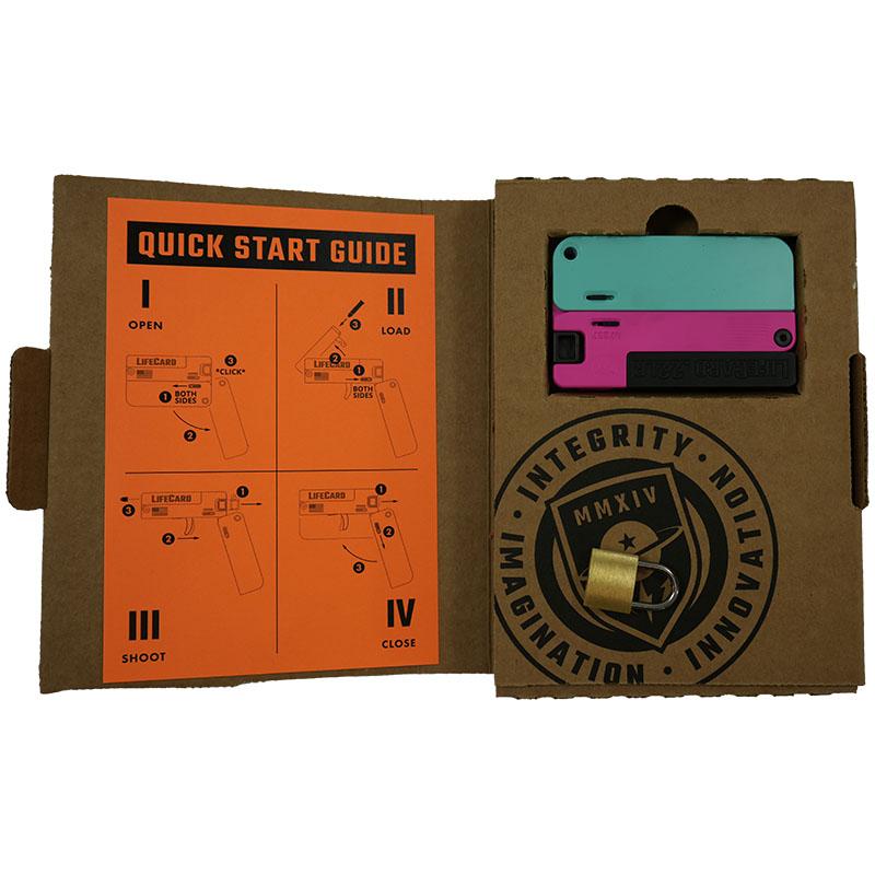 LifeCard Handgun .22 LR Single Shot 2.5" Barrel Confetti Aluminum Frame Picture of Trailblazer Firearms LifeCard .22LR CONFETTI Aluminum Frame