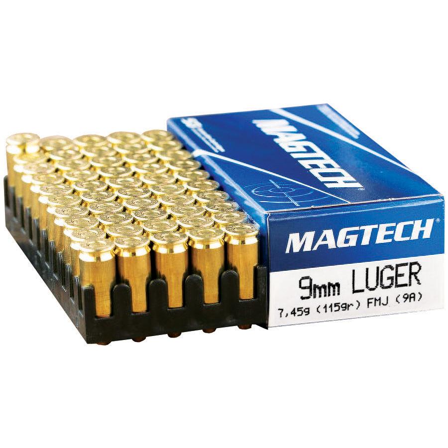 MagTech Handgun Ammunition 9mm Luger 115 gr FMJ 1135 fps 50/ct Picture of Magtech Ammunition CompanyInc MAGTECH AMMO 9MM 115GR FMJ 50RD