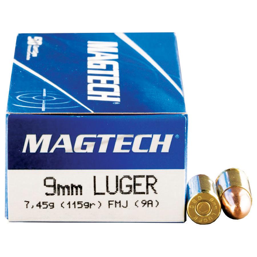 MagTech Handgun Ammunition 9mm Luger 115 gr FMJ 1135 fps 50/ct Picture of Magtech Ammunition CompanyInc MAGTECH AMMO 9MM 115GR FMJ 50RD