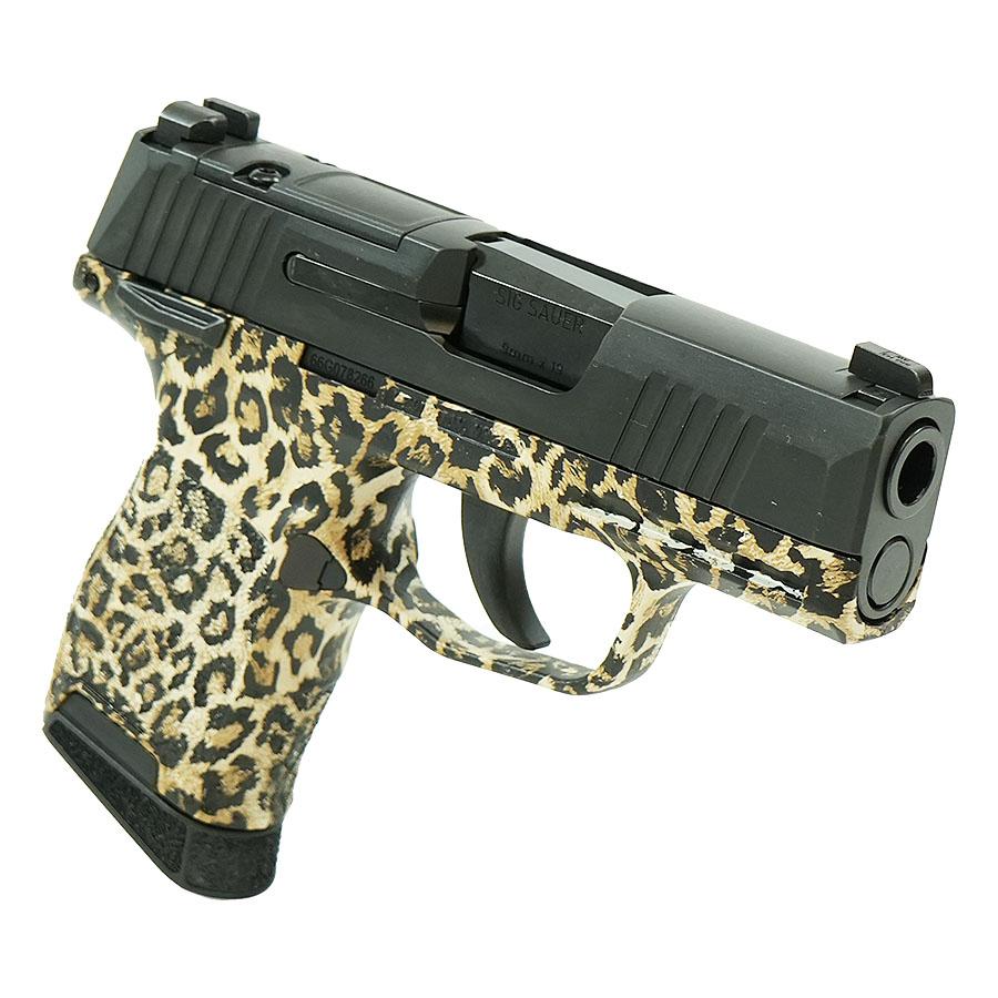 Sig Sauer "Leopard Print" P365 Optic Ready Handgun 9mm Luger 10rd Magazines(2) 3.1" Barrel X-RAY 3 Sights Manual Safety Picture of Sig Sauer P365 9MM 3.1IN STRIKER X-RAY 3 10RD OPTIC READY MAN Safe Leopard Pri