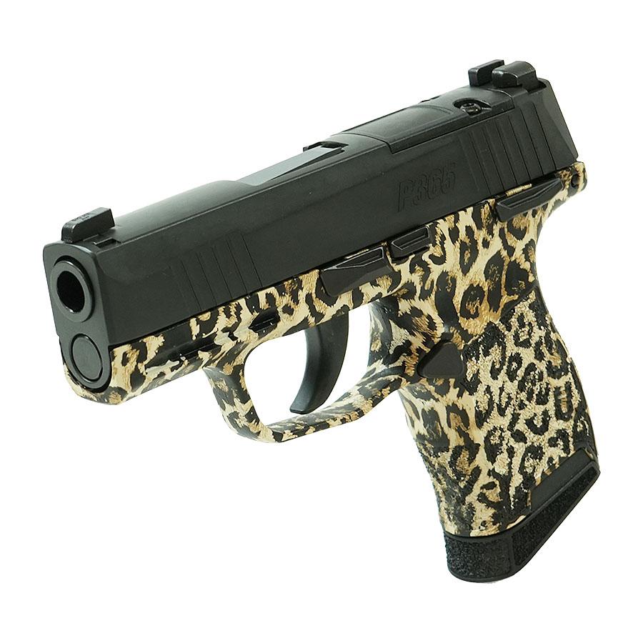 Sig Sauer "Leopard Print" P365 Optic Ready Handgun 9mm Luger 10rd Magazines(2) 3.1" Barrel X-RAY 3 Sights Manual Safety Picture of Sig Sauer P365 9MM 3.1IN STRIKER X-RAY 3 10RD OPTIC READY MAN Safe Leopard Pri