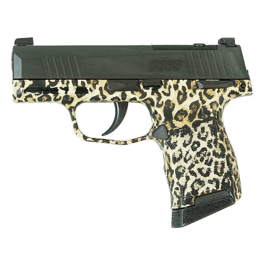 Sig Sauer "Leopard Print" P365 Optic Ready Handgun 9mm Luger 10rd Magazines(2) 3.1" Barrel X-RAY 3 Sights Manual Safety Picture of Sig Sauer P365 9MM 3.1IN STRIKER X-RAY 3 10RD OPTIC READY MAN Safe Leopard Pri