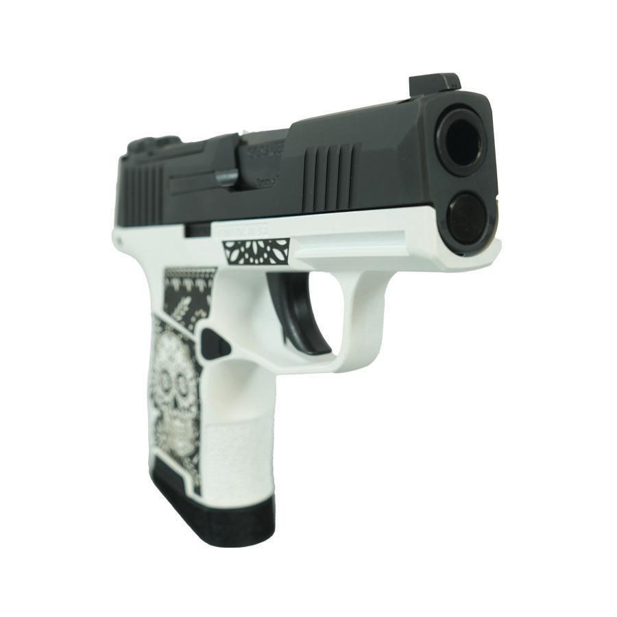Sig Sauer "Sugar Skull" P365 Optic Ready Handgun 9mm Luger 10rd Magazines(2) 3.1" Barrel X-RAY 3 Sights Picture of Sig Sauer P365 9MM 3.1 BLK STRKR XRAY3 OPTIC READY 2MAG-SUGAR SKULL