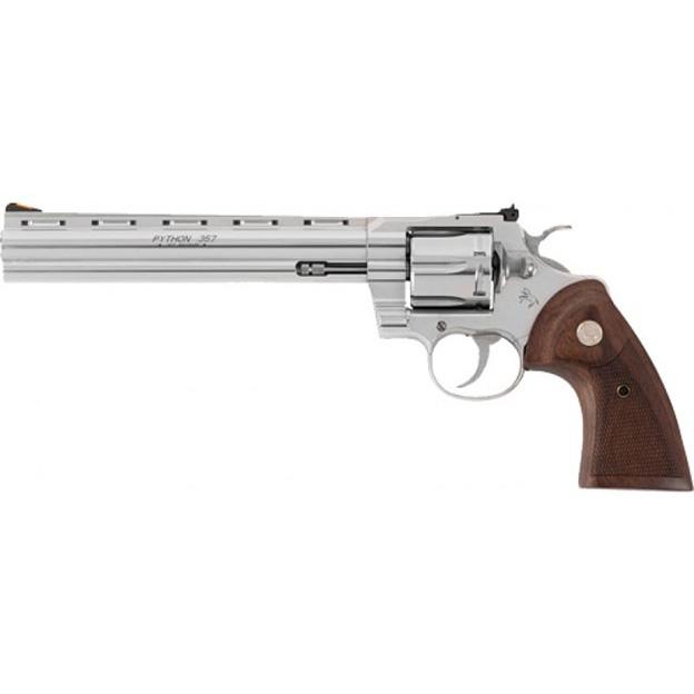 Colt Python Handgun .357 Mag 6rd Capacity 8" Barrel Stainless Finish Wood Grips Picture of Colt Manufacturing Colt Python 8" 357 Mag Revolver