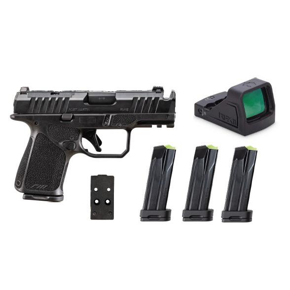Rost Martin RM1S Comp Handgun Bundle 9mm Luger 12(1)&15(3)rd Magazines 4" Barrel Black Viridian Red Dot Pistol Picture of Rost Martin Rost Martin RM1S COMP 9MM 3.6IN BLK OR 1-12 3-15rd bundle