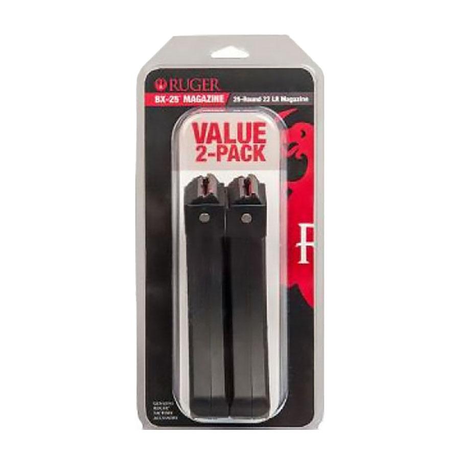 Ruger BX-25 Rifle Magazine Value pack for 10/22 Black .22LR 25/rd 2/ct Picture of Sturm Ruger & Co RUGER MAGAZINE BLACK 10/22 STD 25RD 22LR VALUE 2 PACK