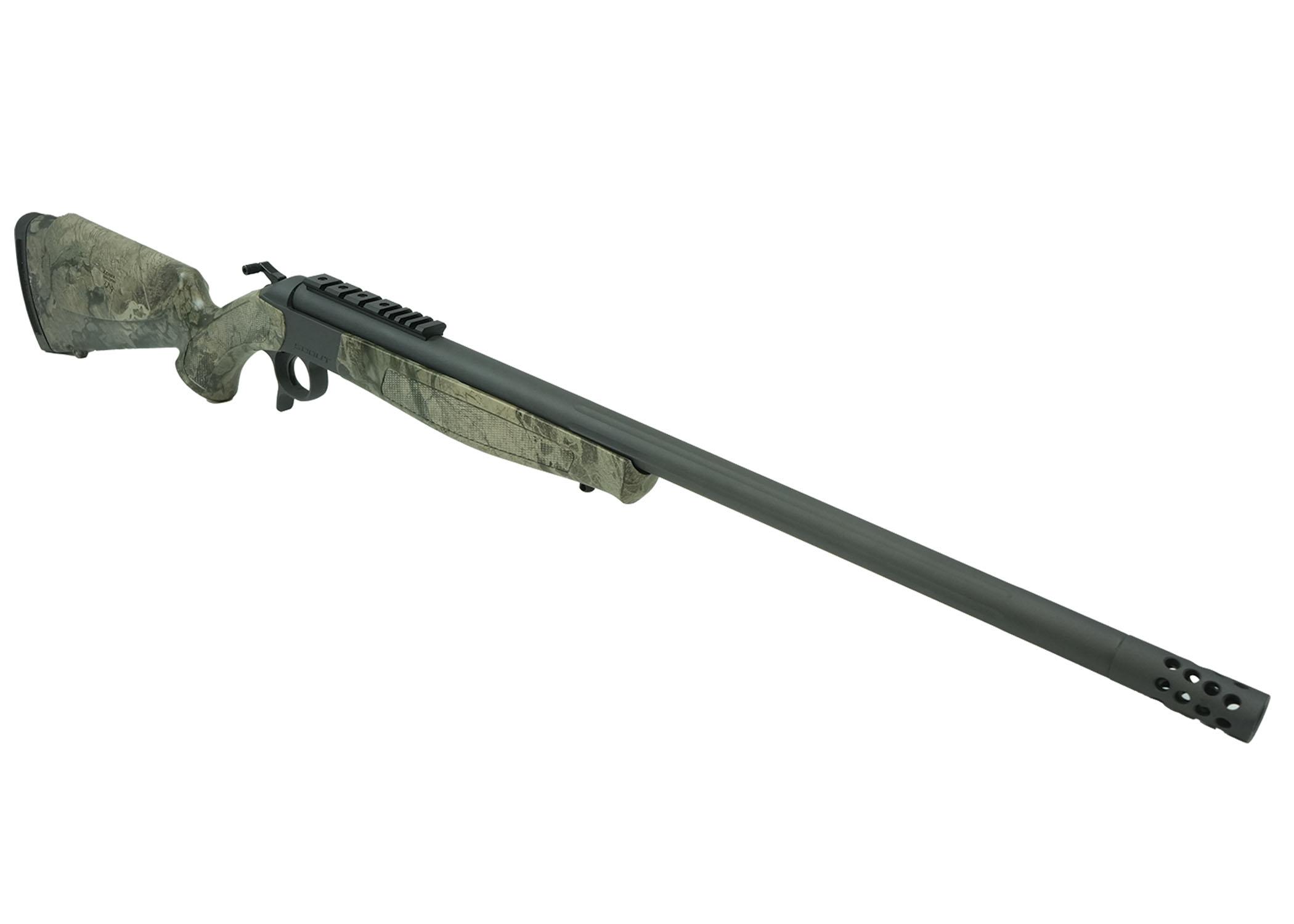 CVA Scout V2 TD Rifle .450 Bushmaster Single Shot 25" Sniper Grey Cerakoted Threaded Barrel Camo Stock Picture of CVA Scout V2 TD Sniper Grey / Realtree Rockslide 450 Bushmaster