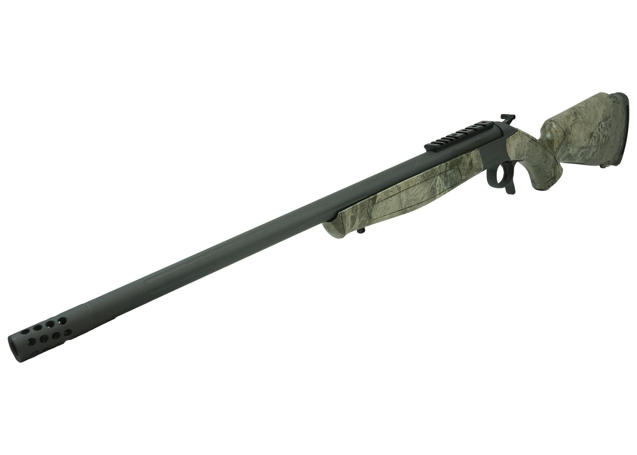 CVA Scout V2 TD Rifle .450 Bushmaster Single Shot 25" Sniper Grey Cerakoted Threaded Barrel Camo Stock Picture of CVA Scout V2 TD Sniper Grey / Realtree Rockslide 450 Bushmaster